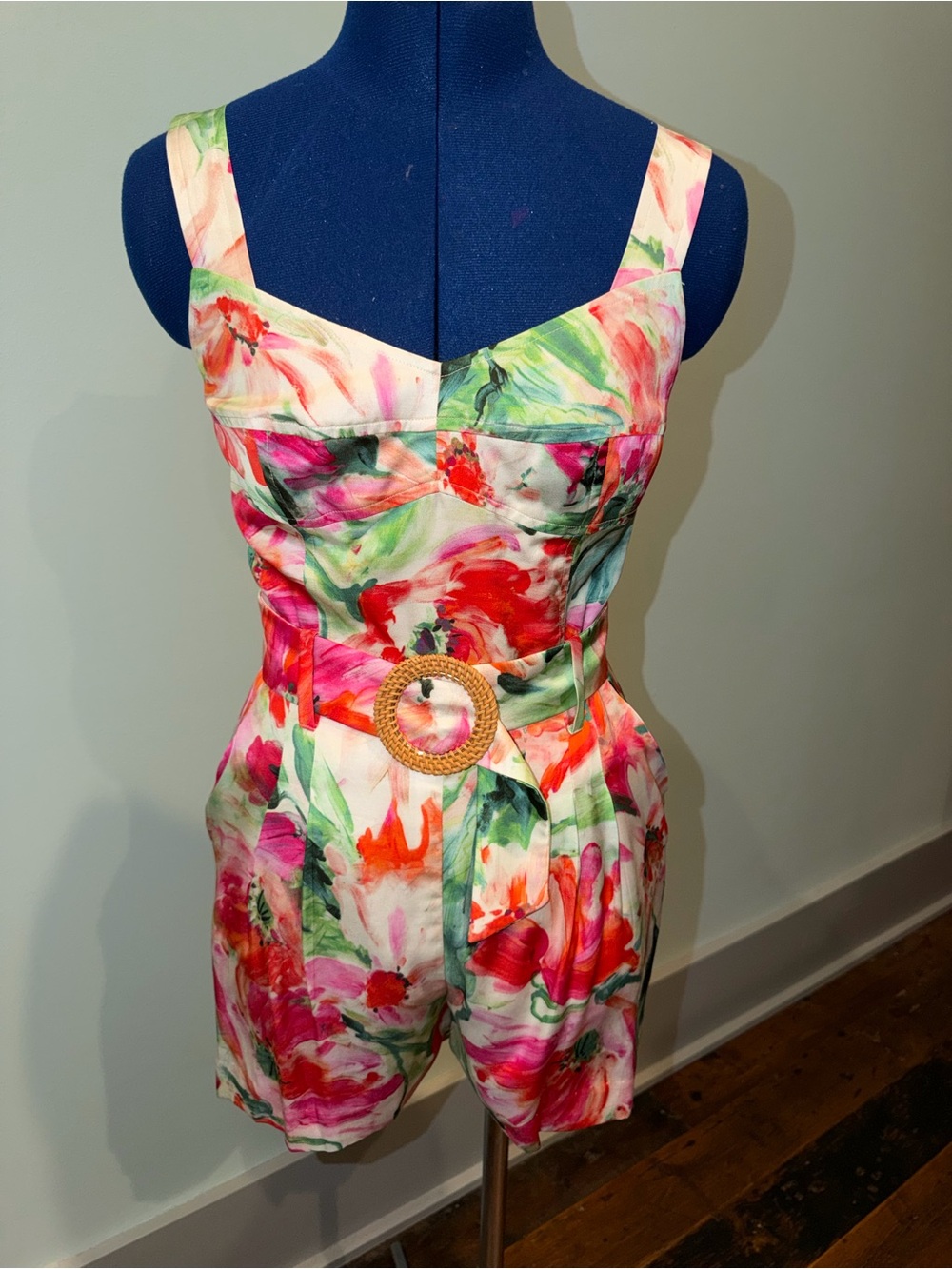 Lavender Brown belted romper